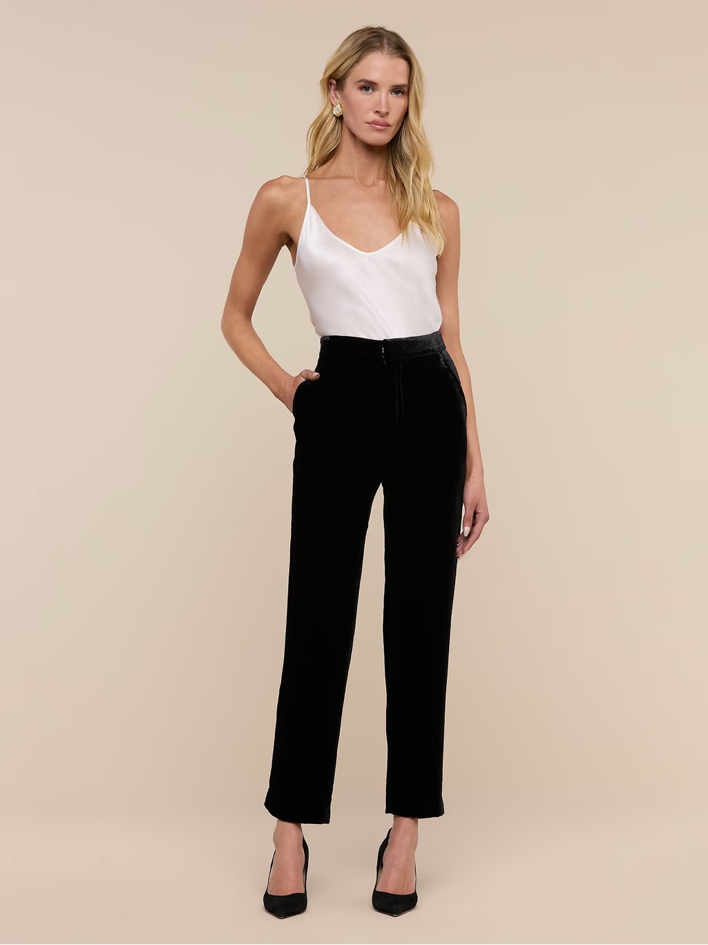 L’agence || Rebel Velvet Trousers Pants Holiday Party Black 6